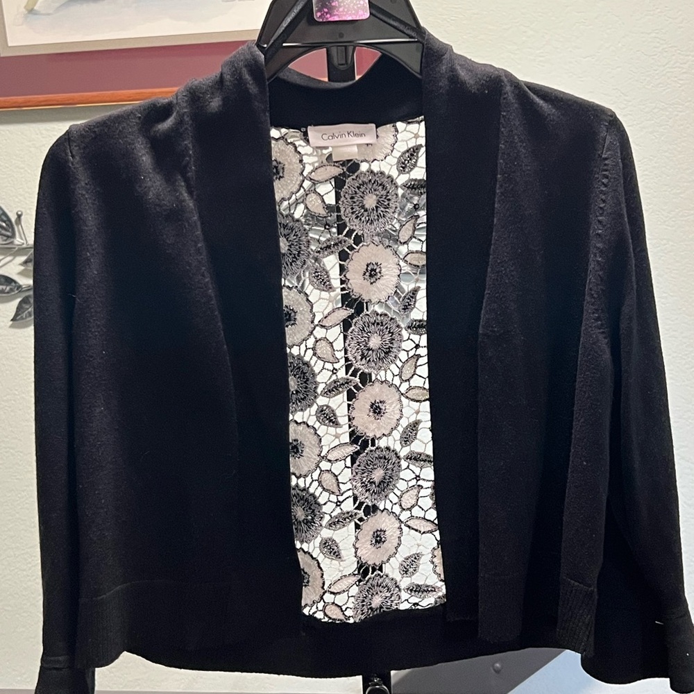Calvin Klein Black Open-Front Cardigan #075